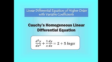 Cauchy Homogeneous Linear Differential Equation || Example2