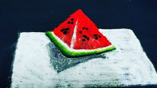 # 3D watermelon# Rangoli designs /#T2 Rangoli/3d #kolam/3D #muggu
