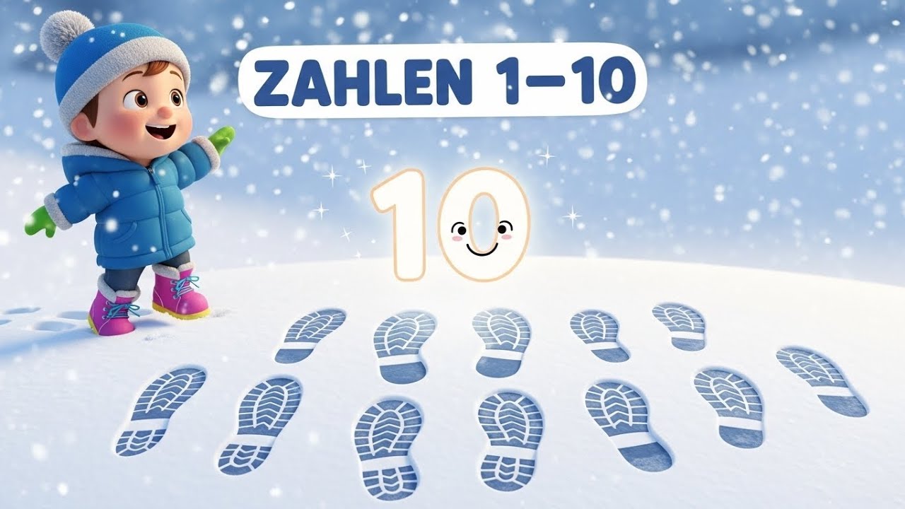 Zahlen 1–10 im Winter | Winterkleidung zählen | Kinderlied