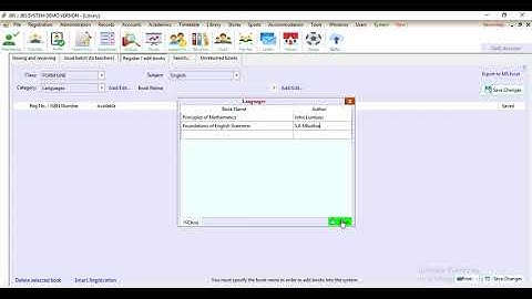 JBS | Book Registration | School Management System