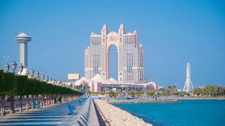 Corniche Beach to Al Marina Walking Tour Abu Dhabi | Abu Dhabi Corniche Family Beach 4k View