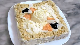 Gâteau facile et rapide sans cuisson _ بدون فرن ولا جينواز خبزة هواء تونسية بالكريمة سهلة وسريعة