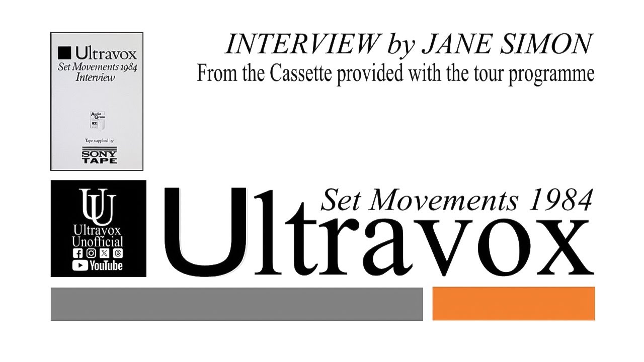 Ultravox 'Set Movements 1984' Tour Interview & Rivets Soundtrack Audio Cassette by Jane Simon