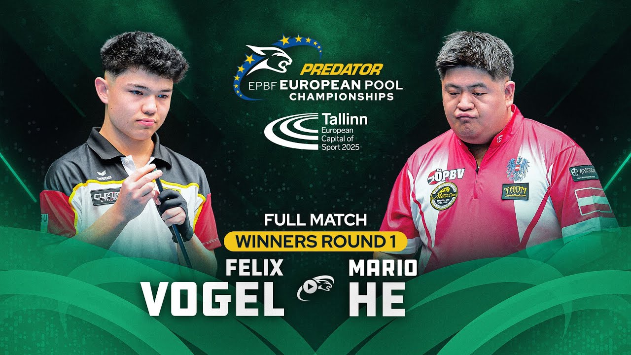 VOGEL vs HE ▸ Straight Pool ▸ 2025 PREDATOR EUROPEAN Pool Championships