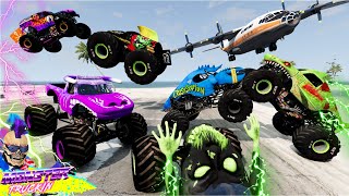 Monster Jam INSANE Racing, Freestyle and High Speed Jumps #38 | BeamNG Drive | Grave Digger screenshot 4