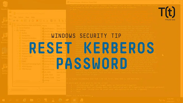 How to reset the Kerberos password in Active Directory