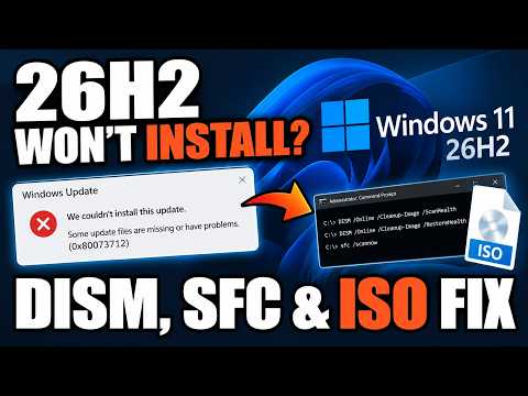[SOLVED] Windows 11 26H2 Won’t Install? Fix Update Error 0x80073712