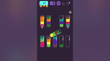 Cups - water sort puzzle | level 27 | ⭐️⭐️⭐️