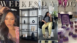 WEEKEND VLOG: decorate my new living room shelf with me, new hair, Toni&#39;s bday picnic, mini rant