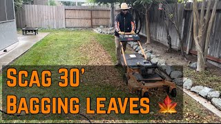 Scag SFC 30’ 🍁 BAGGING LEAVES 🍁 (MOWER MALFUNCTION!)
