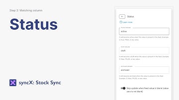 Add/Update Product Status in syncX: Stock Sync (Column Matching)