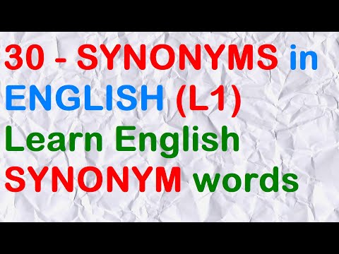 30 SYNONYMS in ENGLISH / Learn English SYNONYM words / Lesson 1