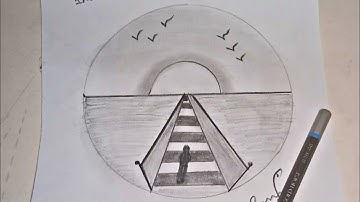 How to draw alone boy walking on breach scenery| For beginners| Simple Instructions