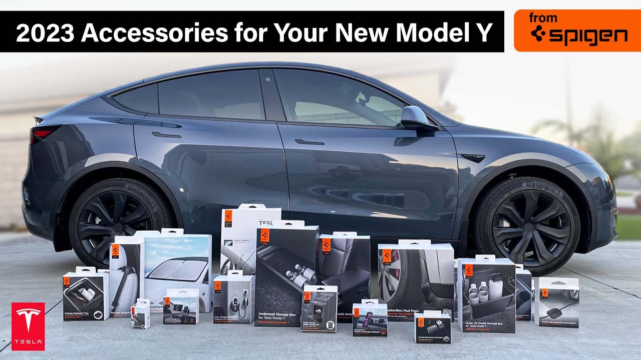 2023 Must Have Accessories for New Model Y Owners from Spigen! #tesla #2023  