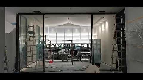 Maglev automatic sliding door with switchable glass, special design on the track