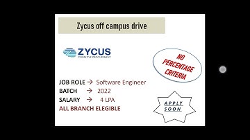 2022 off campus zycus company, how to apply,  interview process