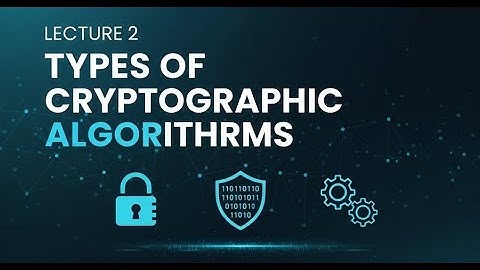 Types of Cryptographic Algorithms - Lecture 2,
