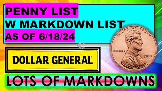 DOLLAR GENERAL PENNY LIST W MARKDOWNS 6/18/24