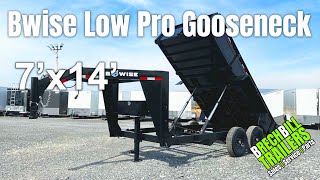 BWISE 7x14 Gooseneck Dump Trailer - 14K GVWR - Model DT714LP-LE-14-G