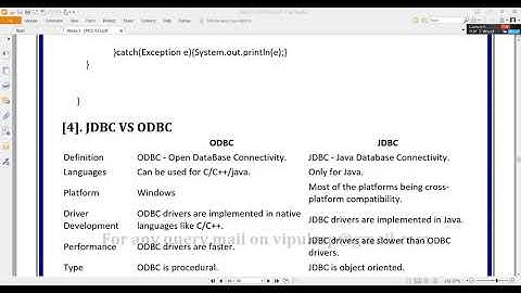 ODBC vs JDBC
