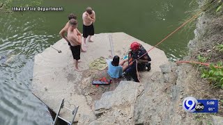 Rescue team called again to 30-foot dam in Ithaca