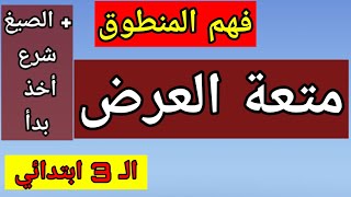 متعة العرض فهم المنطوق السنة الثالثة ابتدائي