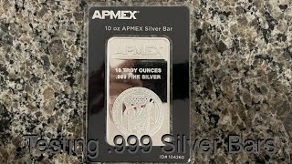 Testing a APMEX 10 oz Silver Bar
