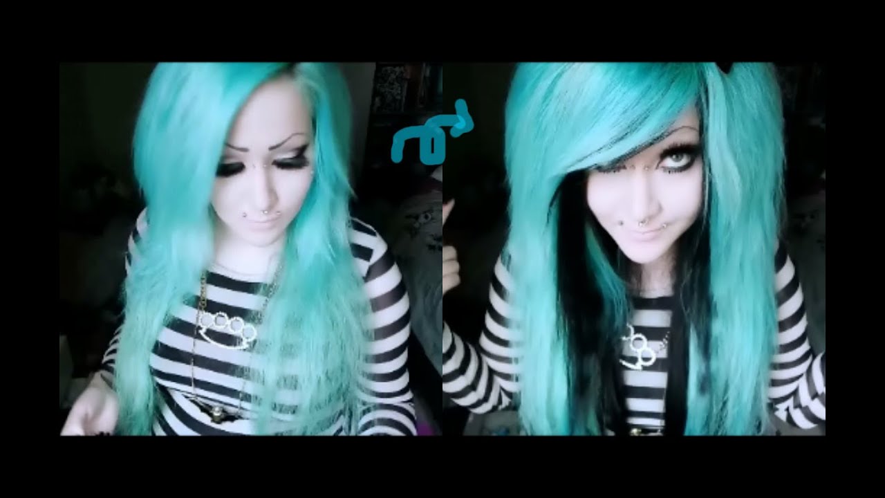 How to make huge two color "scene/emo" hair with 