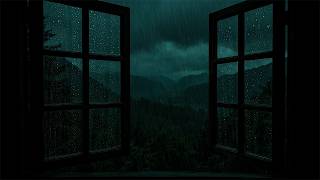 Soft Rainy Night Outside in Window Bedroom | Cozy Warm Ambience  for Relaxing Sleep screenshot 3
