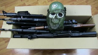 Box of Toys ! Military Rifles ,Sniper & Machine Guns Toys