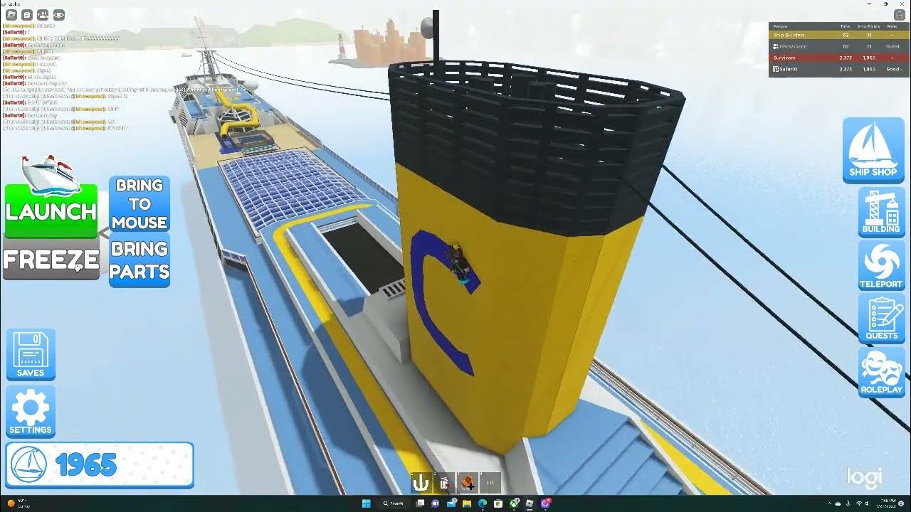 Sinking some ships in build a ship to survivor island roblox YouTube