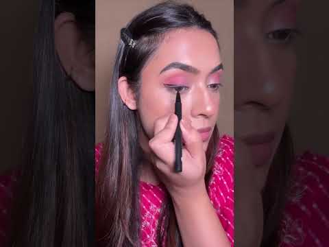 Simple Traditional Makeup Look For Pink Outfits🤍 | #shorts | SUGAR Cosmetics