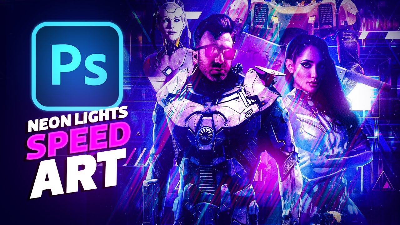 Creating LODATO'S NEON LIGHTS Poster in Photoshop - Speed Art