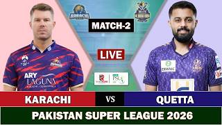 Psl 2026  Karachi Kings Vs Quetta Gladiators Match 2   Kk Vs Qg Match Commentary  Kk Bat