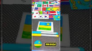 Drawing the Rwanda Flag 🇷🇼 | Easy Flag Drawing Tutorial | Satisfying Art #Shorts #rwanda #flag