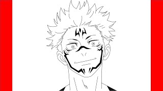 How To Draw Sukuna From Jujutsu Kaisen - Step By Step Drawing