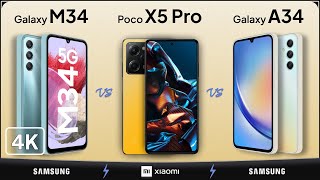 Galaxy M34 vs Poco X5 Pro vs Galaxy A34 - ~$200 |@MobileNerdTech