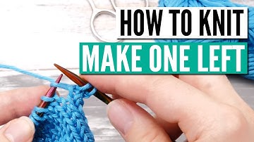 How to knit Make one Left (M1L) for beginners - step by step tutorial (+slow motion)
