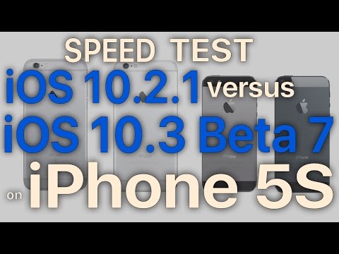iPhone 5S : iOS 10.3 Beta 7 / Public Beta 7 vs iOS 10.2.1 Speed Test Build # 14E5277a