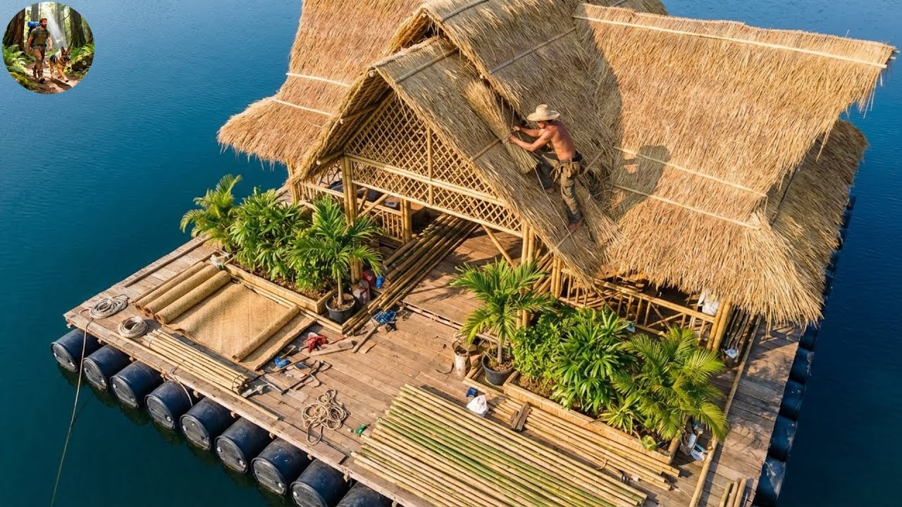 Surviving on a Floating Raft House During Storms ⛈️ | AI Wilderness ...