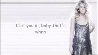 Taylor swift - That's when lyrics