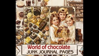 Vintage World of chocolate junk journal pages