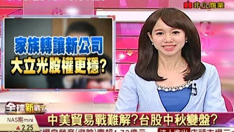 家族转让新公司 大立光股权更稳?/全球新观点20180919 - 天天要闻