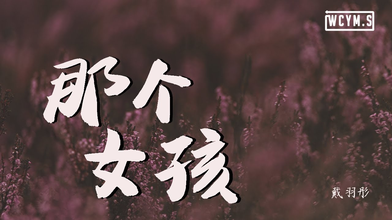 戴羽彤 那个女孩 完整版 Cover 张泽熙 動態歌詞 Lyrics Video Youtube