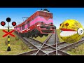 【踏切アニメ】あぶない電車 TRAIN Vs MS PACMAN Vs Train Girl🚦踏切 Fumikiri 3D Railroad Crossing Animation