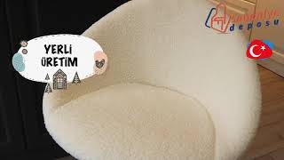 Gloria Ceviz Ahşap Ayaklı Bar Sandalyesi (Puffy Kumaş)
