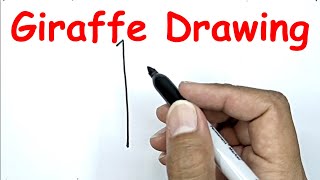 how to draw a giraffe step by step easy with number 1 drawing with number