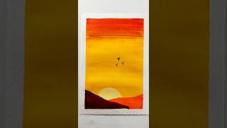 Sunset drawing tutorial for beginners #sunset #drawing