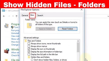How To Show Hidden Files - Folders and  in window 10/8/7