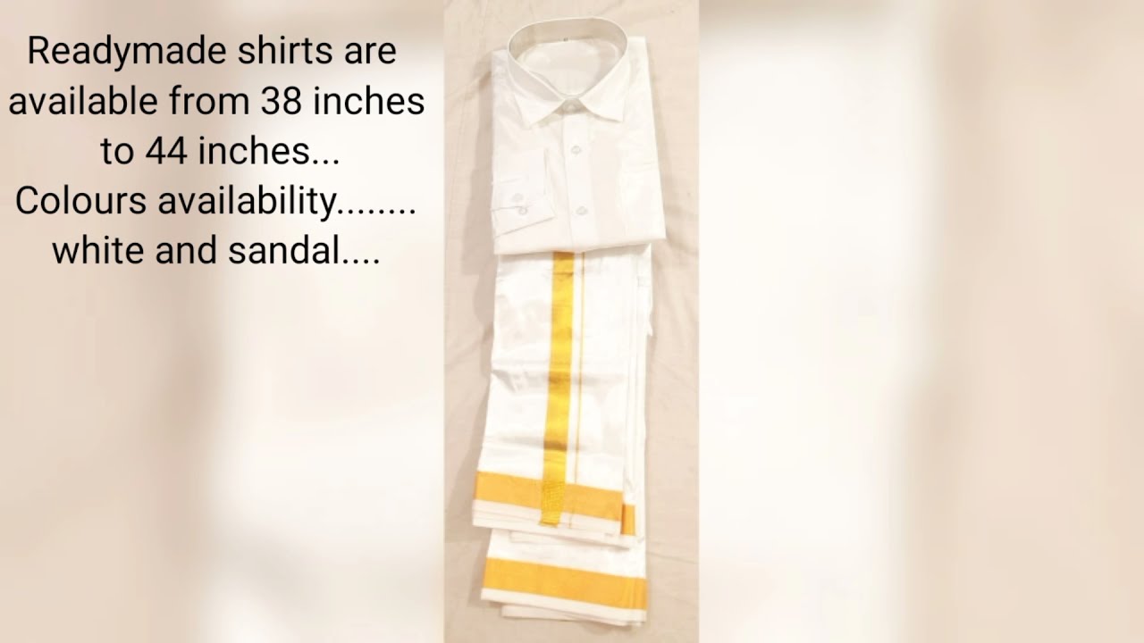 kanchipuram silk paavadi and selam pure silk dhotis and shirts